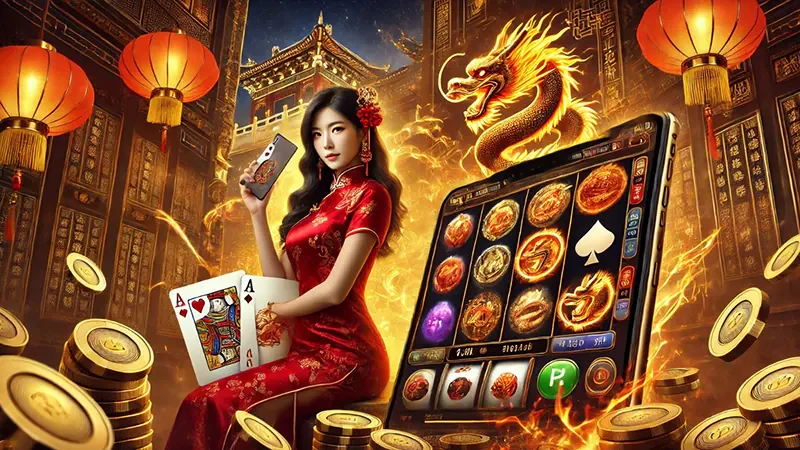 ภาพประกอบสล็อตออนไลน์พร้อมสัญลักษณ์โบนัสและวงล้อเกม